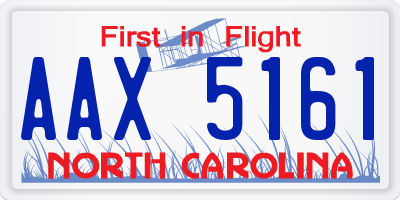 NC license plate AAX5161