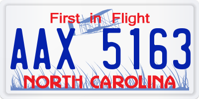 NC license plate AAX5163