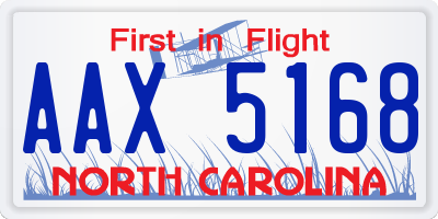 NC license plate AAX5168