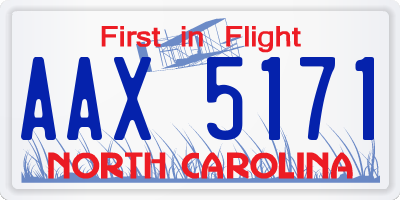 NC license plate AAX5171