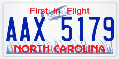 NC license plate AAX5179