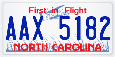 NC license plate AAX5182