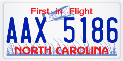 NC license plate AAX5186