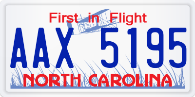 NC license plate AAX5195