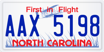 NC license plate AAX5198