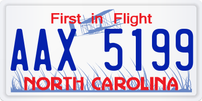 NC license plate AAX5199