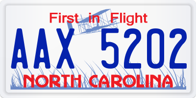 NC license plate AAX5202