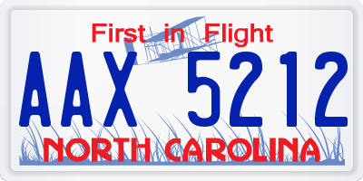 NC license plate AAX5212