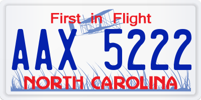 NC license plate AAX5222