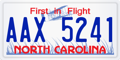 NC license plate AAX5241