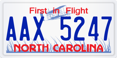 NC license plate AAX5247