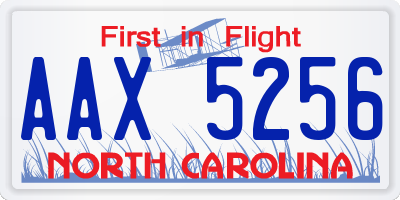 NC license plate AAX5256