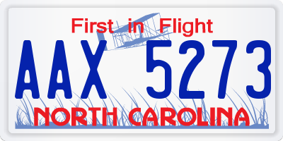 NC license plate AAX5273