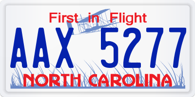 NC license plate AAX5277