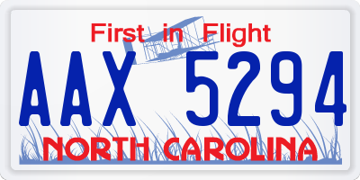 NC license plate AAX5294
