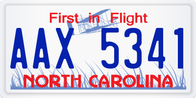 NC license plate AAX5341