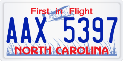 NC license plate AAX5397