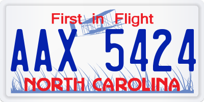 NC license plate AAX5424