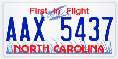 NC license plate AAX5437