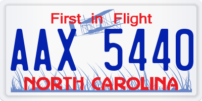 NC license plate AAX5440
