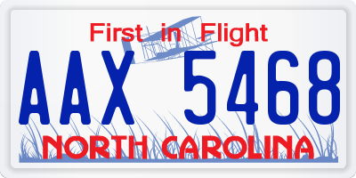 NC license plate AAX5468
