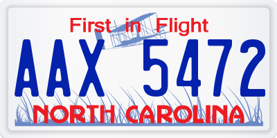 NC license plate AAX5472