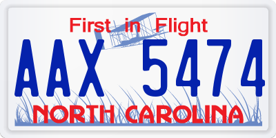 NC license plate AAX5474