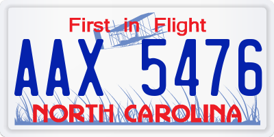 NC license plate AAX5476