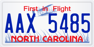 NC license plate AAX5485