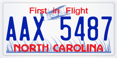 NC license plate AAX5487