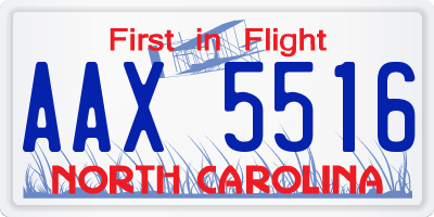 NC license plate AAX5516