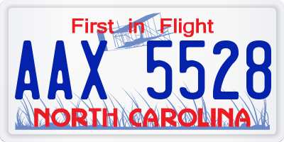 NC license plate AAX5528