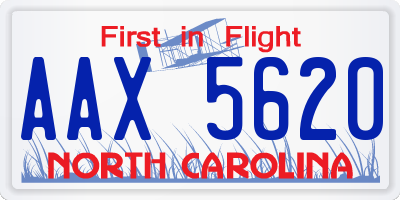 NC license plate AAX5620