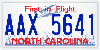 NC license plate AAX5641