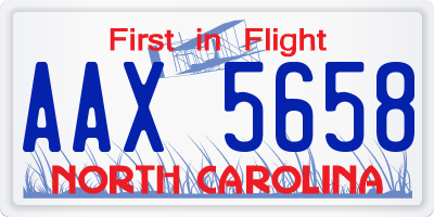 NC license plate AAX5658