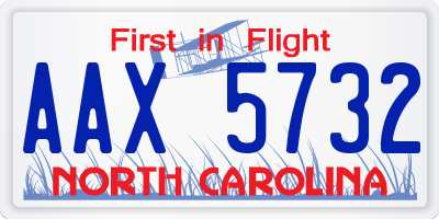 NC license plate AAX5732