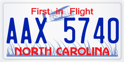 NC license plate AAX5740