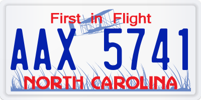 NC license plate AAX5741