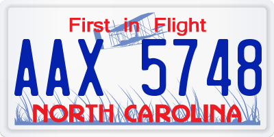 NC license plate AAX5748