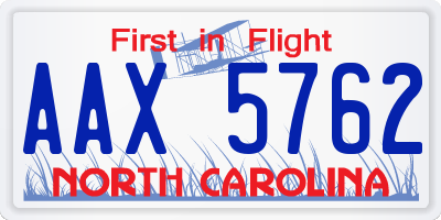 NC license plate AAX5762
