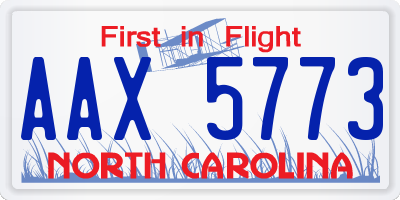 NC license plate AAX5773