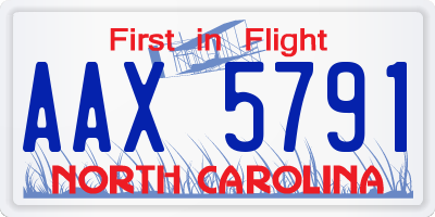 NC license plate AAX5791