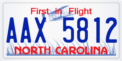 NC license plate AAX5812