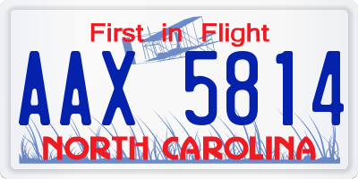 NC license plate AAX5814