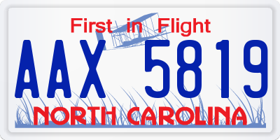 NC license plate AAX5819