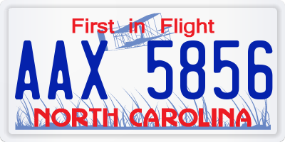 NC license plate AAX5856