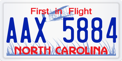NC license plate AAX5884
