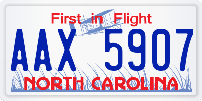 NC license plate AAX5907