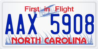 NC license plate AAX5908