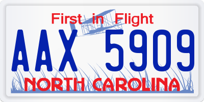 NC license plate AAX5909